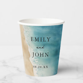 Hochzeitsfeier am Blue Ocean Sand Beach Pappbecher