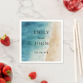 Hochzeitsfeier am Blue Ocean Sand Beach Serviette (Beispiel)