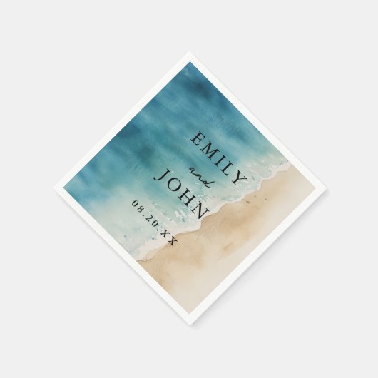 Hochzeitsfeier am Blue Ocean Sand Beach Serviette (Ecke)