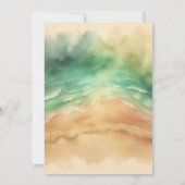 Hochzeitsfeier am grünen Ozean Einladung (Rückseite)