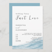 Hochzeitsfeier am Lässigen Ufer des Blue Ocean Einladung (Vorne/Hinten)