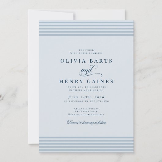 Hochzeitsfeier am Meer Einladung (Vorderseite)