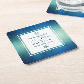 Hochzeitsfeier am Meeresfrüchtestrand Rechteckiger Pappuntersetzer (angewinkelt)