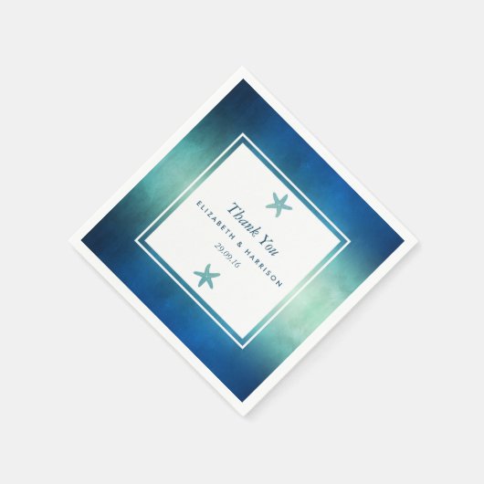 Hochzeitsfeier am Meeresfrüchtestrand Serviette (Ecke)