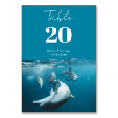 Hochzeitsfeier am Meeresstrand von Navy Underwater Tischnummer (Vorderseite)