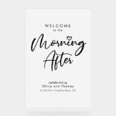 Hochzeitsfeier am Morgen nach Begrüßung Acrylschild (Vorderseite)