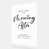 Hochzeitsfeier am Morgen nach Begrüßung Acrylschild (Winkel)