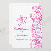 Hochzeitsfeier am Rosa Meer Einladung (Vorne/Hinten)