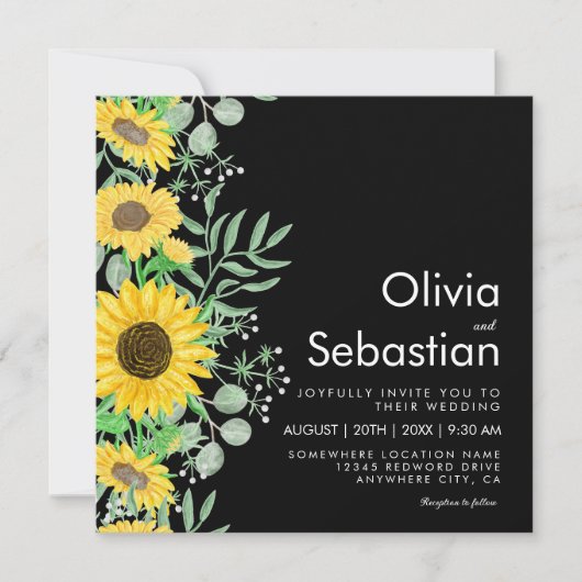 Hochzeitsfeier am Schwarzen Platz Einladung (Vorderseite)