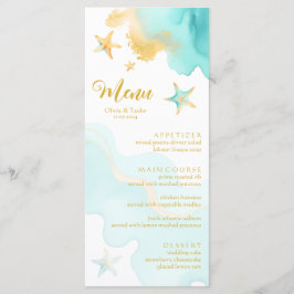 Hochzeitsfeier am Starfish Beach Menükarte