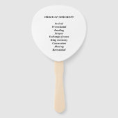 Hochzeitsfeier am Strand der Schwarzen Palme Fächer (Rückseite)