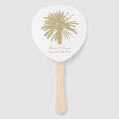 Hochzeitsfeier am Strand von Beige Palmen Fächer (Vorderseite)