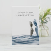 Hochzeitsfeier am Ufer des Blue Ocean Einladung (Stehend Vorderseite)