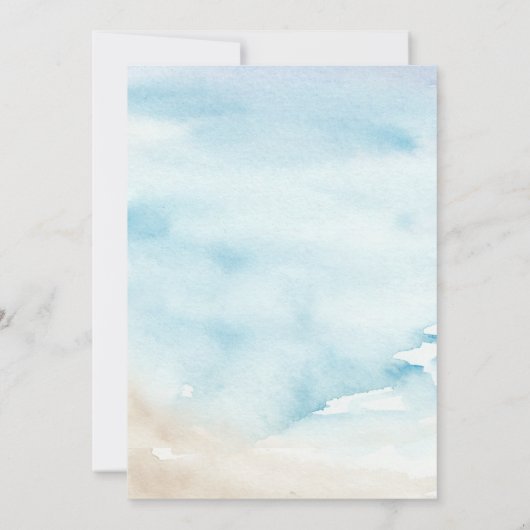 Hochzeitsfeier am Ufer des Ozeans Einladung (Rückseite)