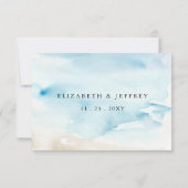 Hochzeitsfeier am Ufer des Ozeans RSVP Karte (Rückseite)