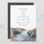 Hochzeitsfeier am Ufer des Strandes Einladung (Vorne/Hinten)