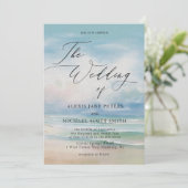 Hochzeitsfeier am Ufer des Ufers Einladung (Stehend Vorderseite)