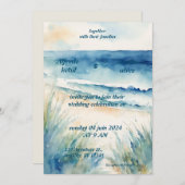 Hochzeitsfeier am Ufer Einladung (Vorne/Hinten)