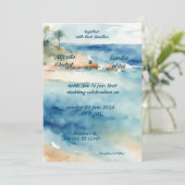 Hochzeitsfeier am Ufer Einladung (Stehend Vorderseite)