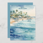 Hochzeitsfeier am Ufer Einladung (Vorne/Hinten)