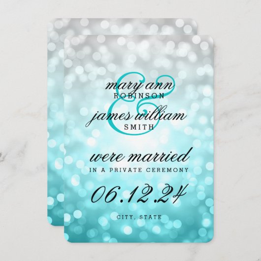 Hochzeitsfeier Ankündigung Strand Ombre Lights (Vorne/Hinten)