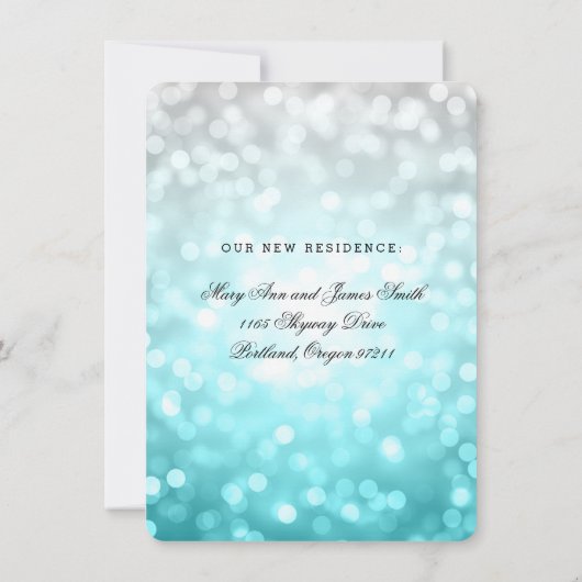 Hochzeitsfeier Ankündigung Strand Ombre Lights (Rückseite)