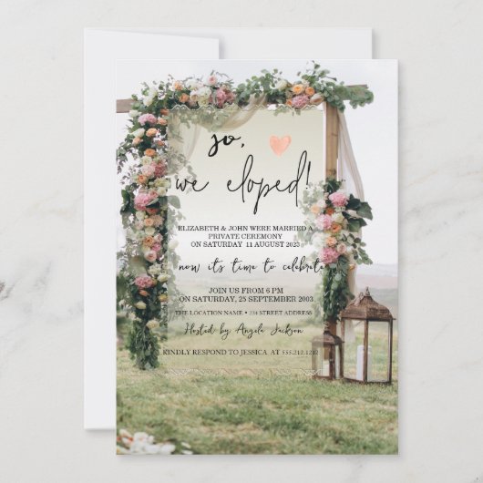 Hochzeitsfeier Arbor Lantern Einladung (Vorderseite)