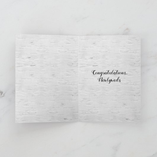 Hochzeitsfeier auf Birch Karte (Innenseite)