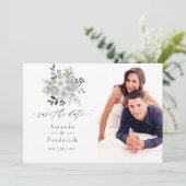 Hochzeitsfeier auf der Wasserfarbe Save The Date (Stehend Vorderseite)