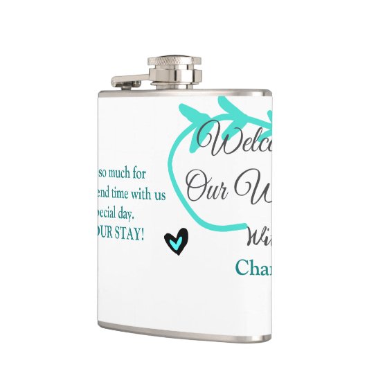 Hochzeitsfeier Begrüßungsreise Flachmann (Links)