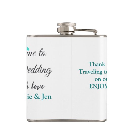 Hochzeitsfeier Begrüßungsreise Flachmann (Rückseite)