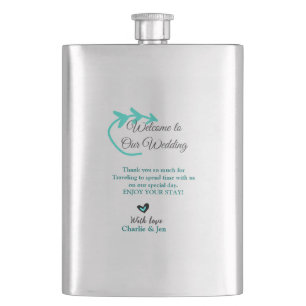 Hochzeitsfeier Begrüßungsreise Flachmann