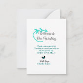 Hochzeitsfeier Begrüßungsreise Mitteilungskarte (Rückseite)