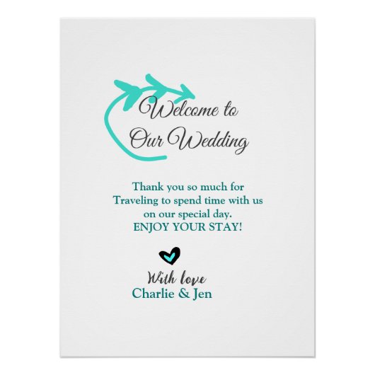 Hochzeitsfeier Begrüßungsreise Poster (Vorderseite)