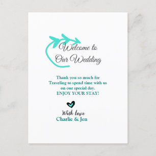 Hochzeitsfeier Begrüßungsreise Postkarte