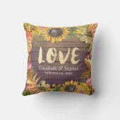 Hochzeitsfeier Blätter Pumpkin Sonnenblumenwald Kissen (Rückseite)