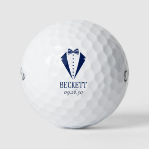 Hochzeitsfeier Blaue Smoking mit gestreifter Flieg Golfball