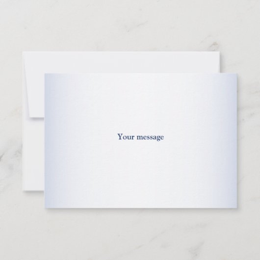 Hochzeitsfeier Blumenblauer Grau Weiß Rustikal Dankeskarte (Rückseite)