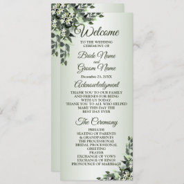 Hochzeitsfeier Blumengarten Eukalyptus-Blätter Programm