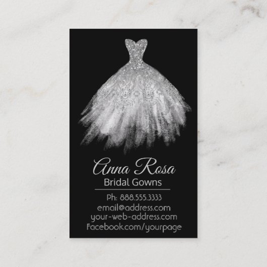 *~* Hochzeitsfeier Bridal Gowns Hochzeitskleid Visitenkarte (Rückseite)