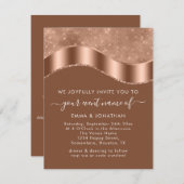 Hochzeitsfeier Bridal QR Code Rose Gold Copper (Vorne/Hinten)