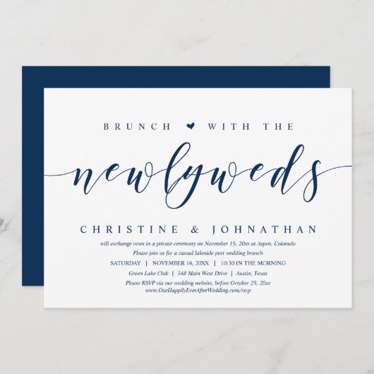 Hochzeitsfeier, Brunch mit dem neuen Invikt Einladung (Vorne/Hinten)