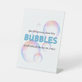 Hochzeitsfeier Bubble abschicken Signatur Sockelschild