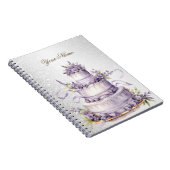 Hochzeitsfeier Cake Lavender Floral Elegant Notizblock (Rechte Seite)