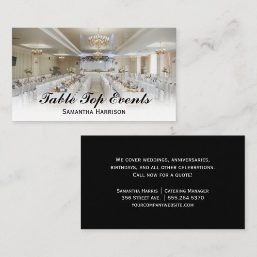 Hochzeitsfeier | Catering Banquet Visitenkarte (Vorne/Hinten)