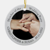 Hochzeitsfeier Custom Foto Keramik Ornament (Vorne)
