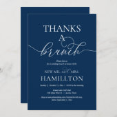 Hochzeitsfeier, Dank eines Brunch, Navy Blue Einladung (Vorne/Hinten)