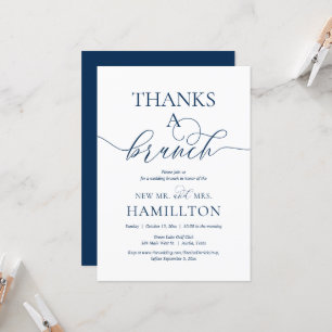 Hochzeitsfeier, Dank eines Brunch, Navy Blue Einladung