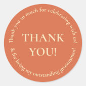 Hochzeitsfeier Danke Gastgeschenk Hochzeit Sticker (Vorderseite)