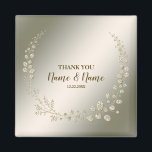 Hochzeitsfeier Dankeschön an Golden Floral Blätter Magnet<br><div class="desc">Hochzeitsfeier Danke Ihnen Golden Floral Blätter Magnet. Einzigartiges,  schönes,  stilvolles Design. Leicht personalisiert zu sein. Schriftart Stil,  Größe und Farben können geändert werden. Matching-Elemente verfügbar.</div>